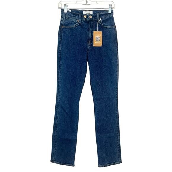 NWT Reformation Donna High Rise Bootcut Jeans Amani Medium Blue sz 24 Stretch - Picture 1 of 9